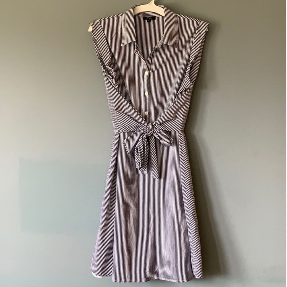 Cupio Blue and White Striped Dress